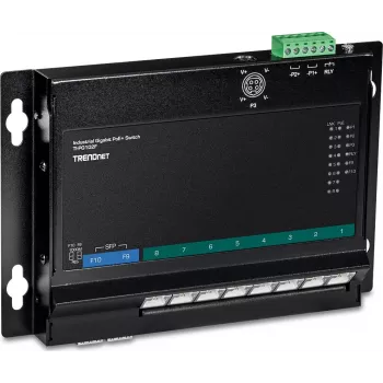 TRENDnet TI-PG102F Industrial 8-Port Gigabit PoE+ Switch (240W, DIN-Rail, IP30, lüfterlos)