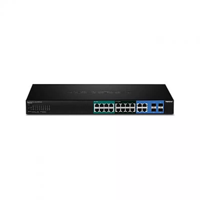 TRENDnet TPE-204US 20-Port Gigabit Web Smart UPoE Switch, 370W PoE-Budget, 8 UPoE-Ports, 19 inch Rackmontage