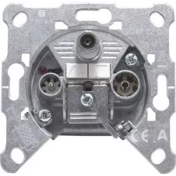 Triax GDM 12 Multimedia-Enddose, 1x F-Anschluss, 1x IEC-Stecker, 1x IEC-Buchse, Unterputz, Metallgehäuse, Abschirmung Klasse A 306273