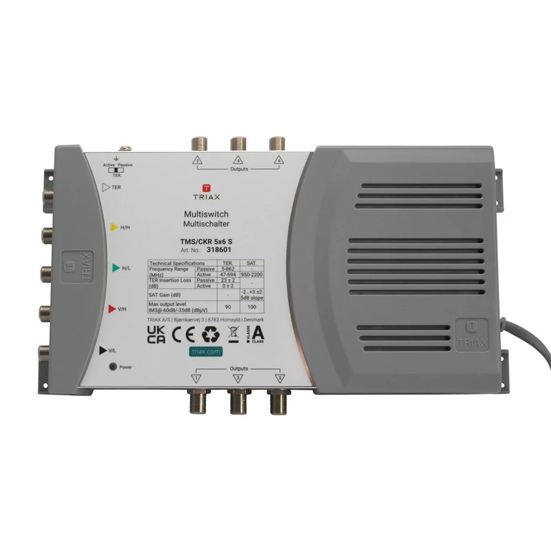 TRIAX TMS 5/6S Multiswitch 4 SAT + 1 TER Eingang, 6 Ausgänge