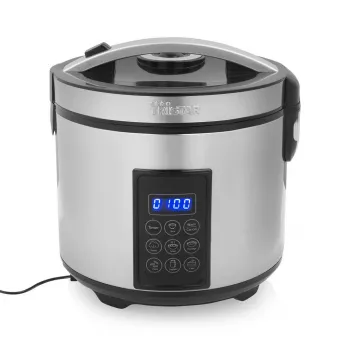 Tristar RK-6138 Digitaler Reis- und Dampfgarer, 1,5 L, 500 W, Edelstahl und Kunststoff, Schwarz