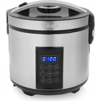 Tristar RK-6138 Digitaler Reis- und Dampfgarer, 1,5 L, 500 W, Edelstahl und Kunststoff, Schwarz