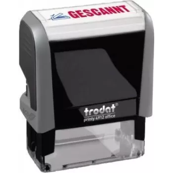 Trodat ECO Printy Office 4912 Selbstfärbender Textstempel, 47 x 18 mm, schwarze Tinte, Recycling-Kunststoff 128725