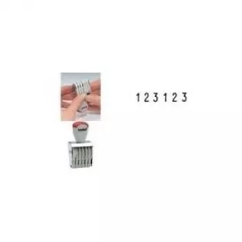 Trodat Nummernstempel 6-stellig 9 x 41 mm vernickeltes Metallgehäuse Kunststoff-Einstellräder (51 1596)