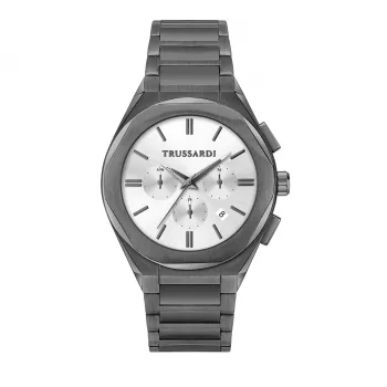 Trussardi Herrenuhr R2453156003 44mm blaues Zifferblatt Lederarmband