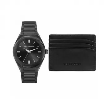 Trussardi Herrenuhr R2453156007 42mm blaues Zifferblatt braunes Lederarmband