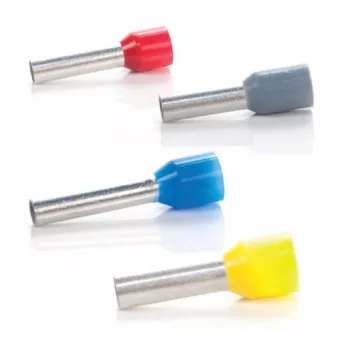 TRYTYT isolierte Aderendhülse 2,5 mm² blau, 10 mm Pin, 100 Stück | DUI-2,5-10NB