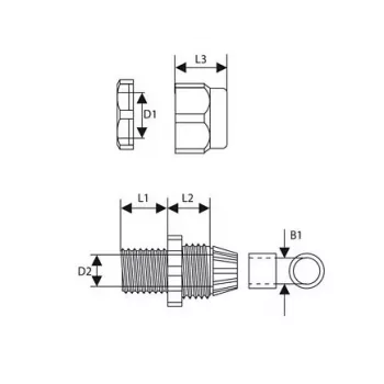 TRYTYT PG13.5 Kabelverschraubung Hellgrau PA6 IP68 für 6-12mm Kabel (1 Stück)