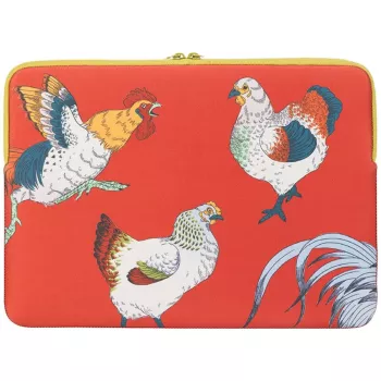 TUCANO SCHIZZO Hülle für MacBook Air 15 Zoll / Laptops 13-14 Zoll, Fauna Galline Orange