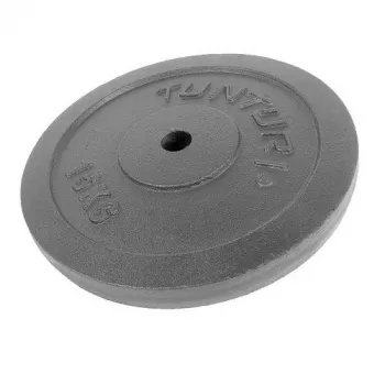 Tunturi 15kg Gusseisen Gewichtsplatte, Schwarz