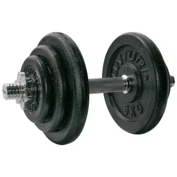 Tunturi 20 kg Adjustable Dumbbell Set with Cast Iron Plates and Steel Bars (2 x 10 kg)
