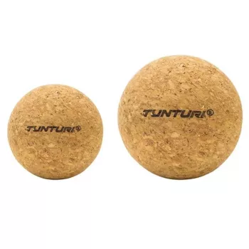 Tunturi Kork-Massageball-Set 2x 60 mm – Naturbraun Triggerpunkt- & Faszienrelease-Bälle