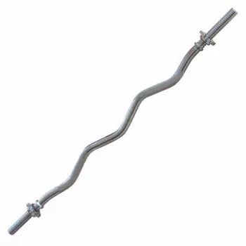 Tunturi EZ Curl Bar 120 cm verchromter Stahl mit Rändelgriff