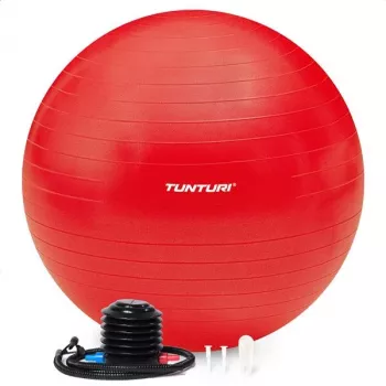 Tunturi Gymball Anti Burst Trainingsball mit Pumpe 55 cm, Rot