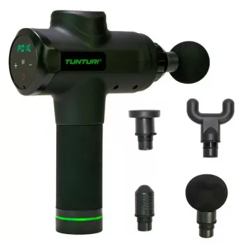 Tunturi MG50 Massage Gun mit 20 Geschwindigkeitsstufen, 6 Aufsätzen, LCD-Touchscreen, bürstenlosem Motor, Tragetasche