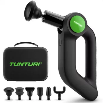 Tunturi MG70 Massage Gun Pro - Percussionsmassagegerät, 20 Geschwindigkeiten, 6 Aufsätze, 2500mAh Akku