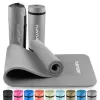 Tunturi NBR Fitnessmatte, Grau - 15mm Hochdichte Rutschfeste Übungsmatte für Yoga, Pilates, Workouts, 180x60cm