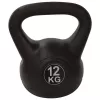 Tunturi PE Kettlebell 12kg (Schwarz) - Langlebige Krafttrainings-Kettlebell