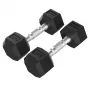 Tunturi Platinum Hex Rubber Dumbbell 4 kg Paar - Schwarz/Silber