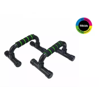 Tunturi Liegestützgriffe - Schwarz, 2er-Set, Stahlrahmen mit ergonomischen PVC-Schaumstoffgriffen