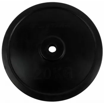 Tunturi Gummi-Gewichtsscheibe 20 kg – Schwarze gummibeschichtete Gusseisenplatte (einzeln, 30 mm Bohrung)