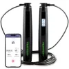 Tunturi Smart Springseil mit LCD-Anzeige und App-Konnektivität, verstellbar 2,95 m, Schwarz