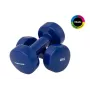 Tunturi Vinyl-Hantelset 2 x 4 kg, Blau, Paar mit konturiertem Griff