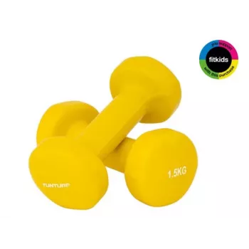 Tunturi Vinyl-Kurzhanteln 1,5 kg, Gelb, Paar (2 Stk.)
