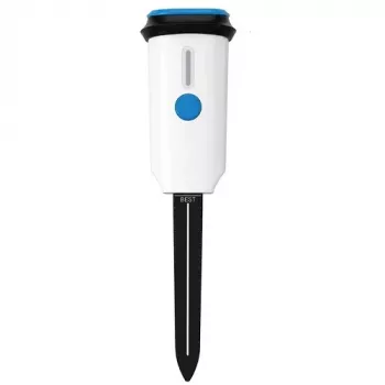TUYA Smart Wi-Fi Boden-Temperatur- und Feuchtigkeitssensor, IP67 Edelstahl-Sonde, Tuya Smart Life App, 3x AA Batteriebetrieb, Weiß
