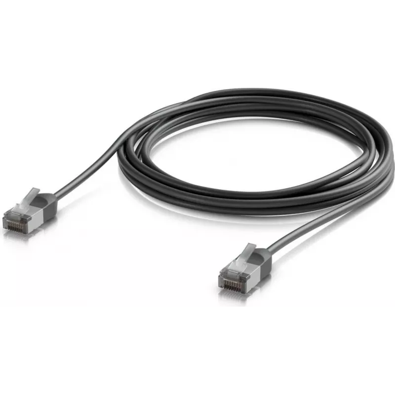 UBIQUITI UACC-CABLE-PATCH-OUTDOOR-C6A-3M-BK Ultra-dünnes geschirmtes Cat6a Patchkabel für den Außenbereich (3 m, Schwarz)