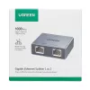 UGREEN 1-zu-2 Gigabit Ethernet-Splitter, 1000Mbps LAN-Netzwerkadapter, RJ45 Stecker auf 2 Buchsen, passiv, Schwarz