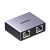UGREEN 1-zu-2 Gigabit Ethernet-Splitter, 1000Mbps LAN-Netzwerkadapter, RJ45 Stecker auf 2 Buchsen, passiv, Schwarz