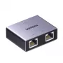 UGREEN 1-zu-2 Gigabit Ethernet-Splitter, 1000Mbps LAN-Netzwerkadapter, RJ45 Stecker auf 2 Buchsen, passiv, Schwarz