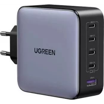 UGREEN 100W GaN Tech 5-in-1 Schnellladegerät, 4x USB-C & 1x USB-A, Schwarz (35536)