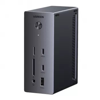 UGREEN 14-in-1 USB-C Docking Station mit Dual DisplayPort, HDMI, 100W PD, Gigabit Ethernet, SD/TF-Kartenleser und 3,5-mm-Audio