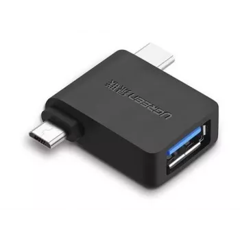 UGREEN 2 in 1 Adapter Micro USB Male + USB Type C Male to USB 3.0 Female Schwarz