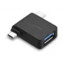UGREEN 2 in 1 Adapter Micro USB Male + USB Type C Male to USB 3.0 Female Schwarz