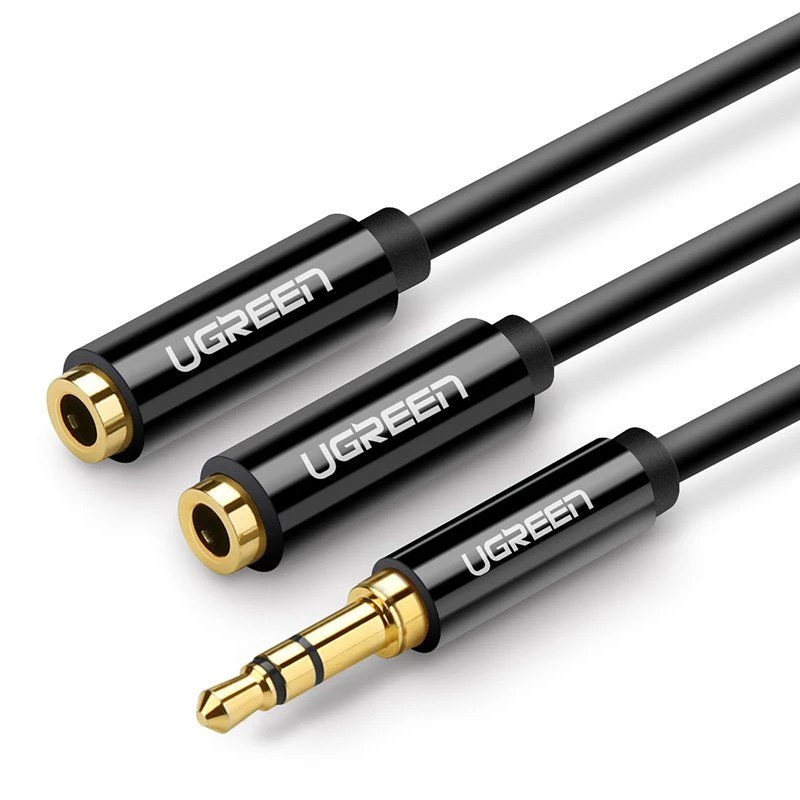 UGREEN 3.5mm Headphone Splitter Cable AUX Y-Splitter 25cm Black (20816)