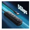 UGREEN 4-in-1 USB Hub 4x USB-A 3.0 PD DC 12V 0,25m Schwarz (CM416 10915)