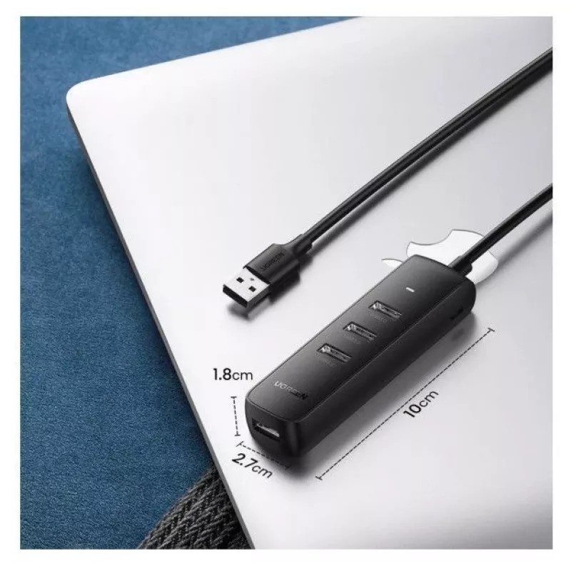 UGREEN 4-in-1 USB Hub 4x USB-A 3.0 PD DC 12V 0,25m Schwarz (CM416 10915)