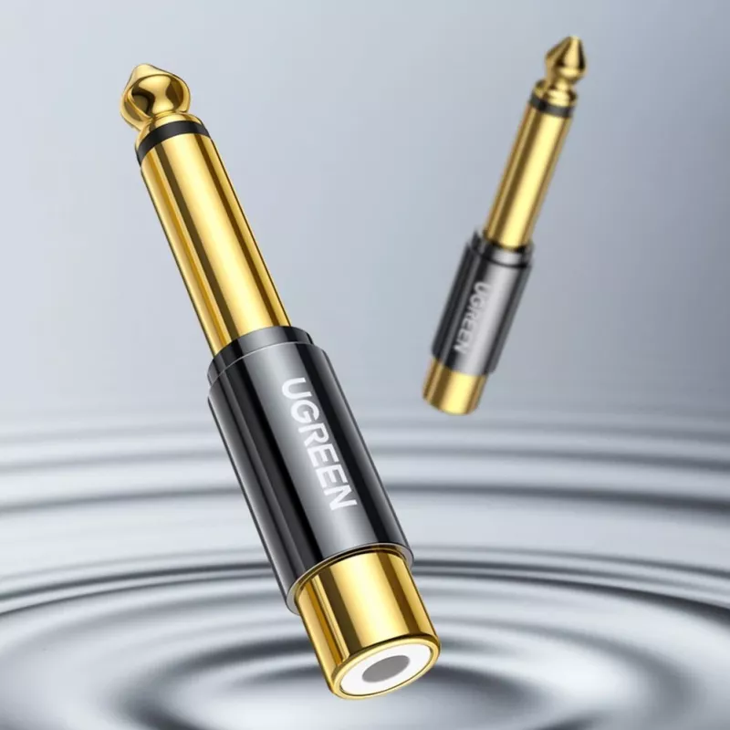 UGREEN 6,35mm Klinke auf RCA Buchse Gold Adapter AV169 80731