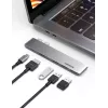 UGREEN 60559 USB-C Docking Station 9-in-1 Hub mit 4K HDMI, 3x USB 3.0, Gigabit Ethernet, SD/MicroSD, 100W PD, Silber