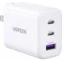 UGREEN 65W USB-C Schnellladegerät mit USB-A-Anschluss - 3-Port Wandladegerät, PD3.0/QC4.0+, Non-GaN, Schwarz (90496)