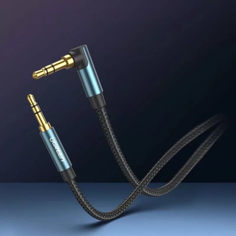 UGREEN Angled AUX Cable 2 x Mini Jack 3.5 mm 1.5m Blau (AV112)