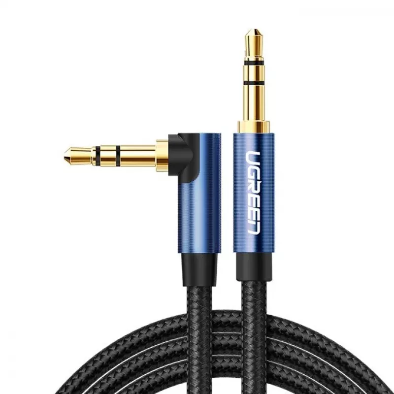 UGREEN AUX Audiokabel 3,5 mm Winkelstecker 2 m Blau (AV112)