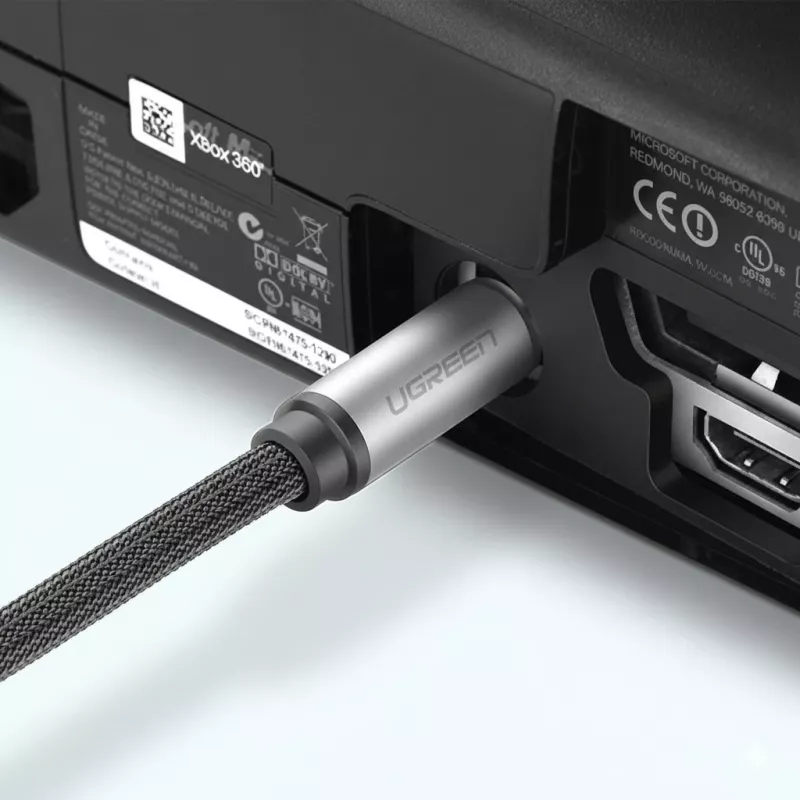 Ugreen AV108 10540 Digitales optisches Audiokabel Toslink/SPDIF 2m Grau