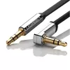 UGREEN AV119 3,5-mm-Flach-Aux-Kabel mit rechtwinkligem Stecker, 2 m - Schwarz/Silber