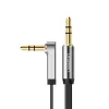 UGREEN AV119 3,5-mm-Flach-Aux-Kabel mit rechtwinkligem Stecker, 2 m - Schwarz/Silber