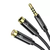 UGREEN AV141 3,5-mm-Headset-Splitterkabel (1x Stecker auf 2x Buchse) 20 cm - Schwarz