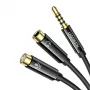 UGREEN AV141 3,5-mm-Headset-Splitterkabel (1x Stecker auf 2x Buchse) 20 cm - Schwarz